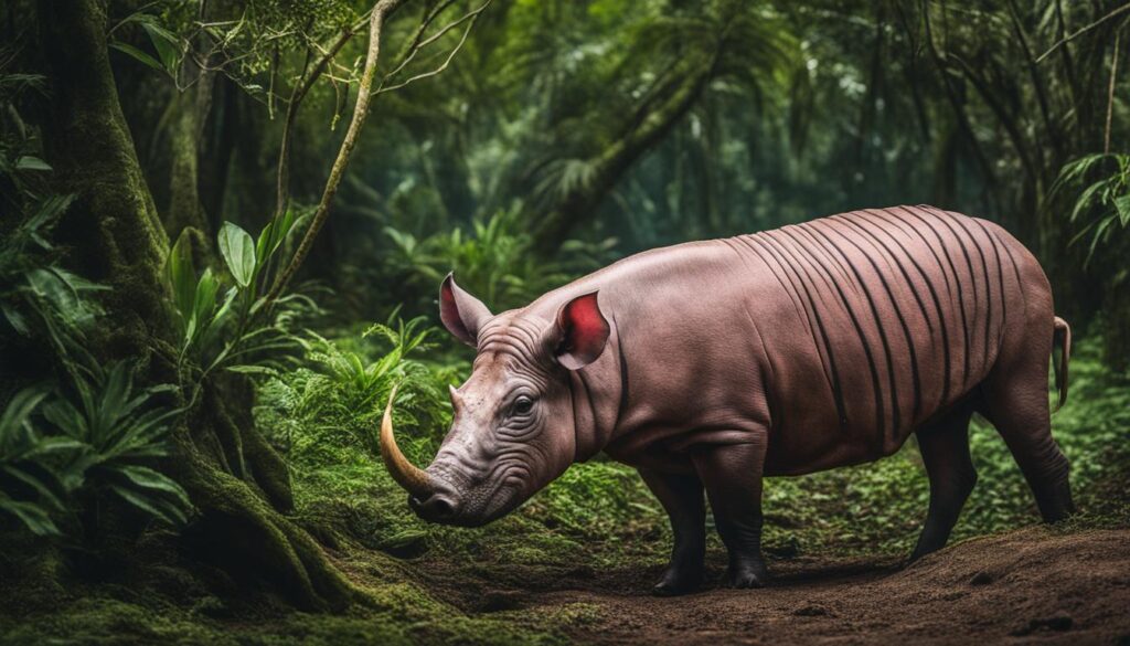 Hairless Pig with Distinctive Tusks