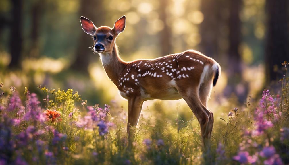 admiring deer in nature