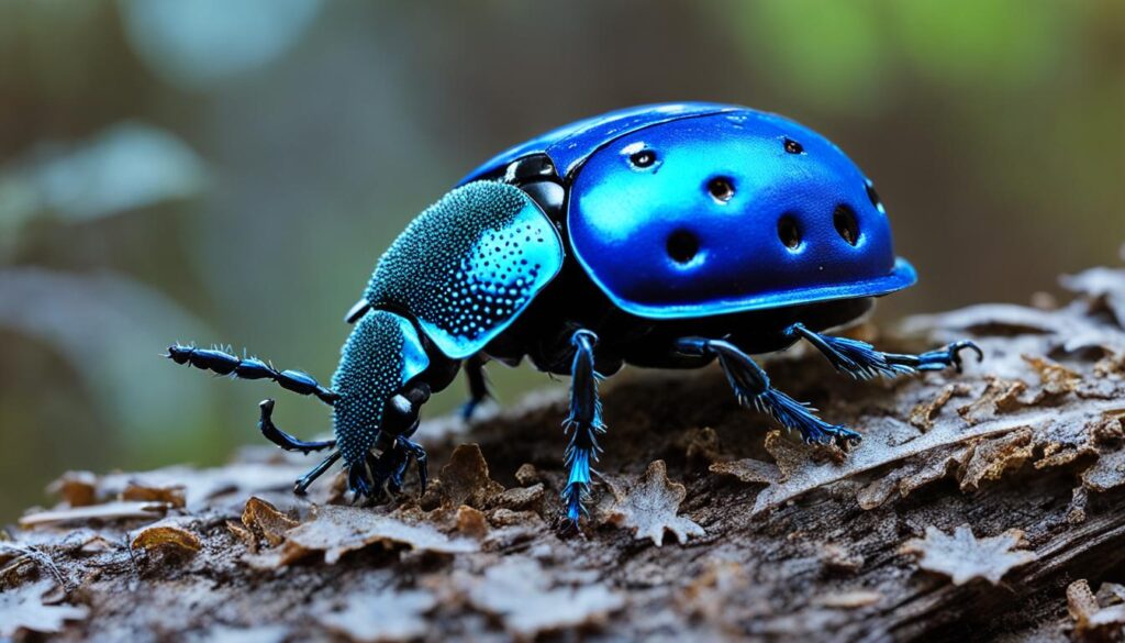 blue pleasing fungus beetle