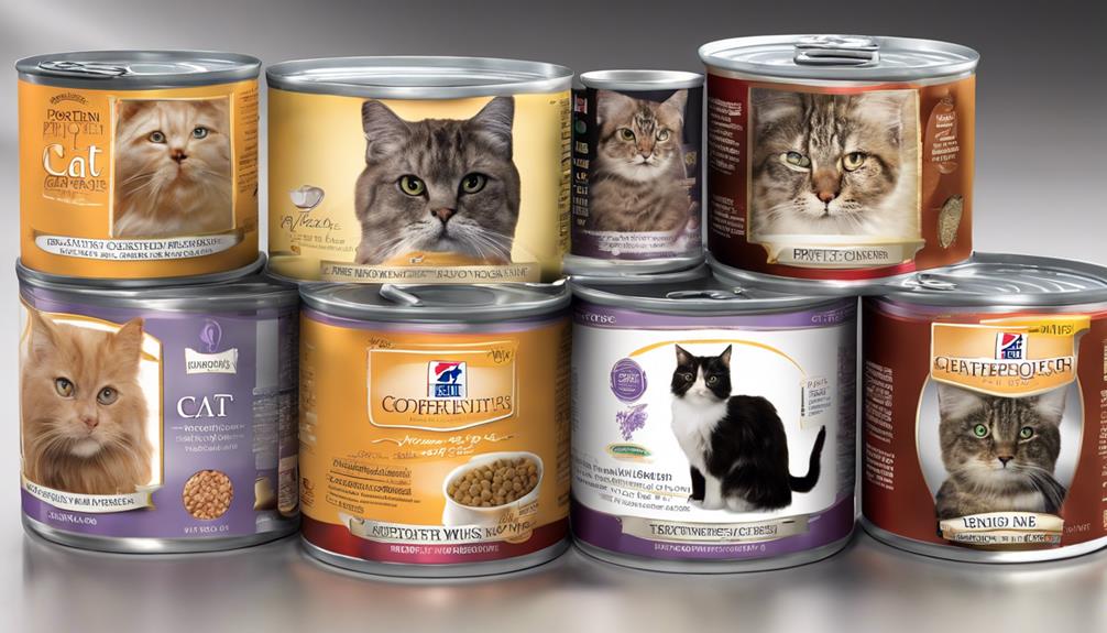 canned cat food selection
