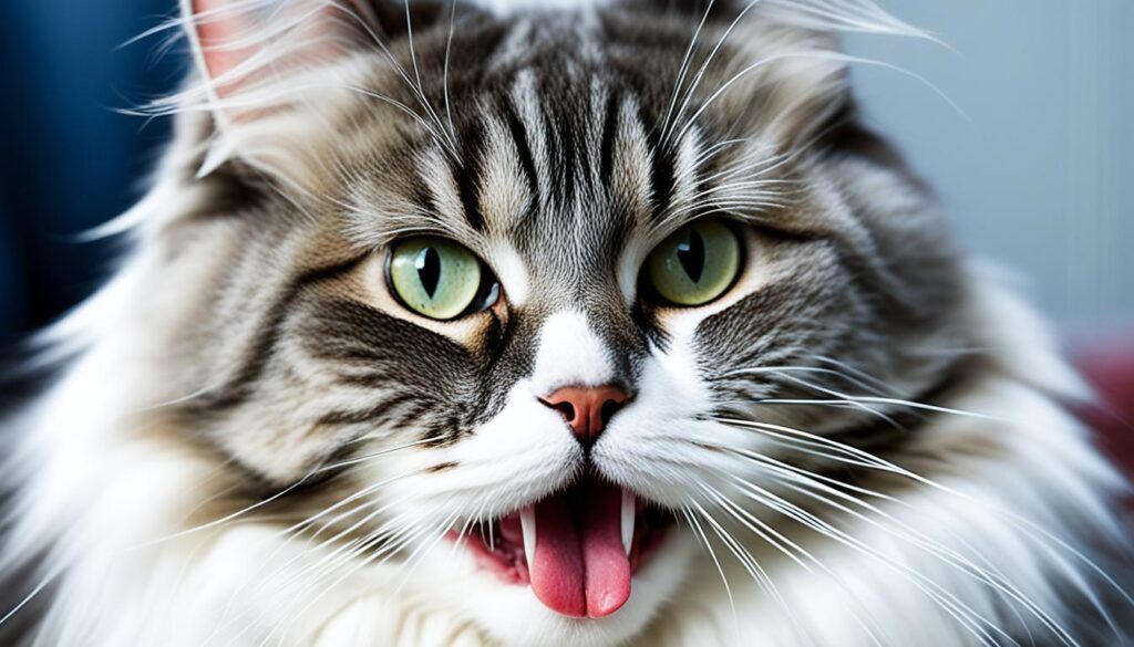 cat sticking its tongue out