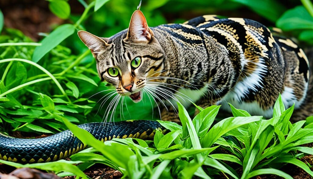 cat vs snake real-life encounters