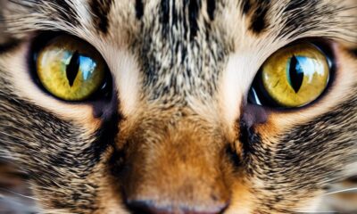 cat staring with big pupils