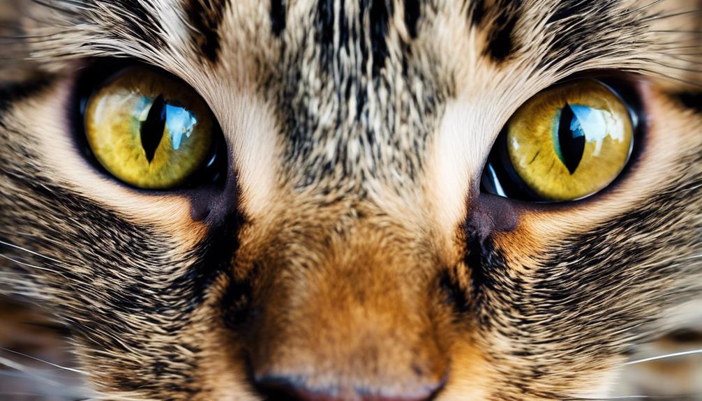 cat staring with big pupils