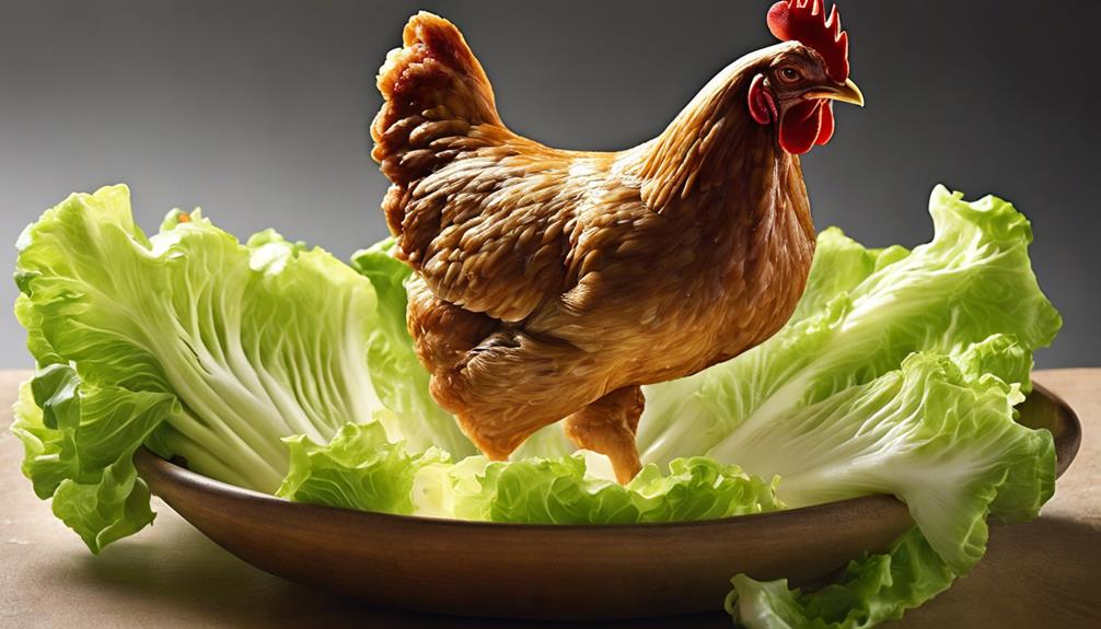 chickens and iceberg lettuce