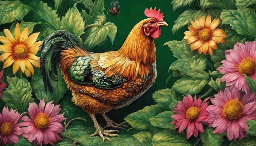 chickens in the garden