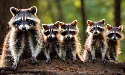 cute raccoon family photo