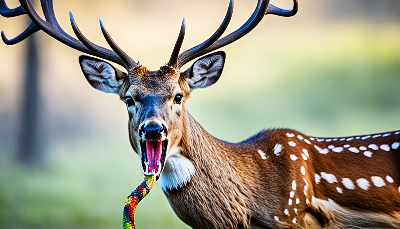 deer eating snakes