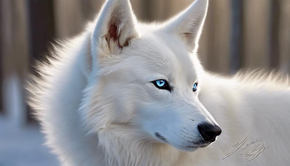 distinctive white coyote hybrid