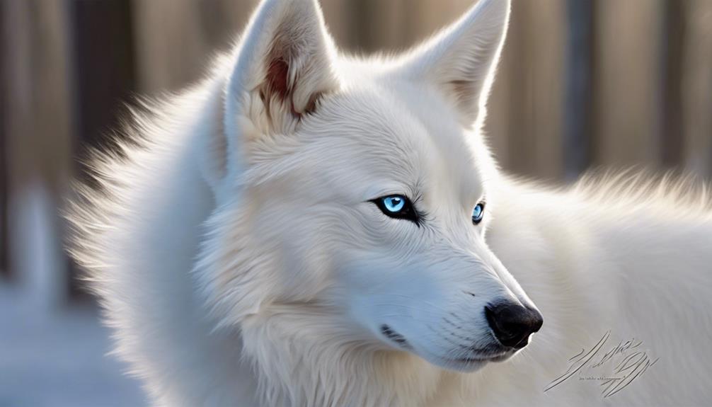 distinctive white coyote hybrid