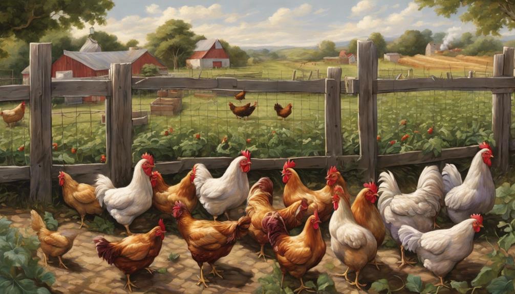 eggplant eating chickens under watch