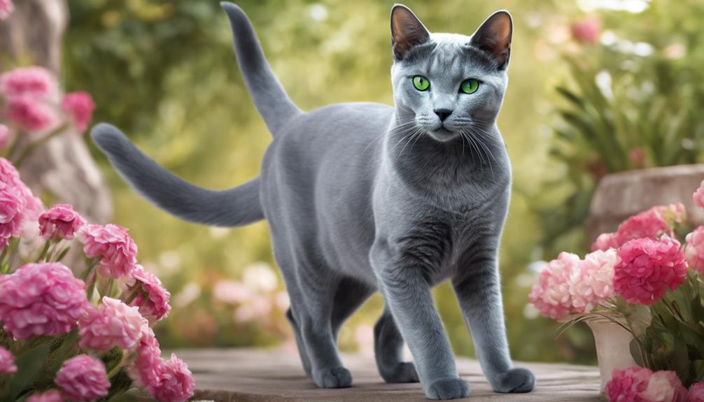 elegant silver blue cat breed