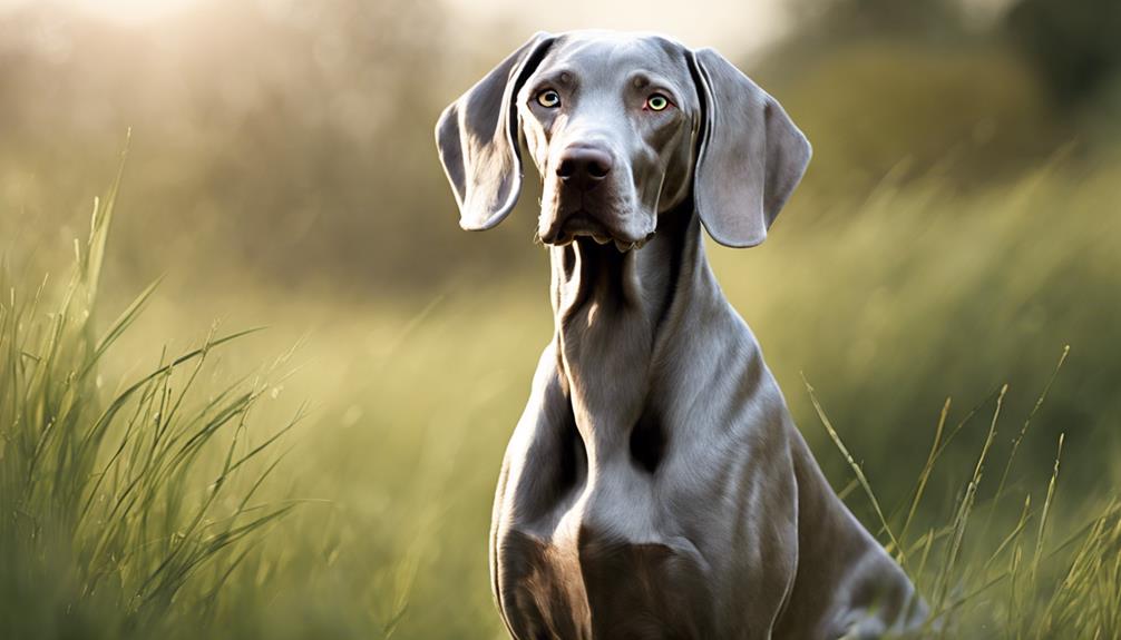 elegant silver gray hunting dog