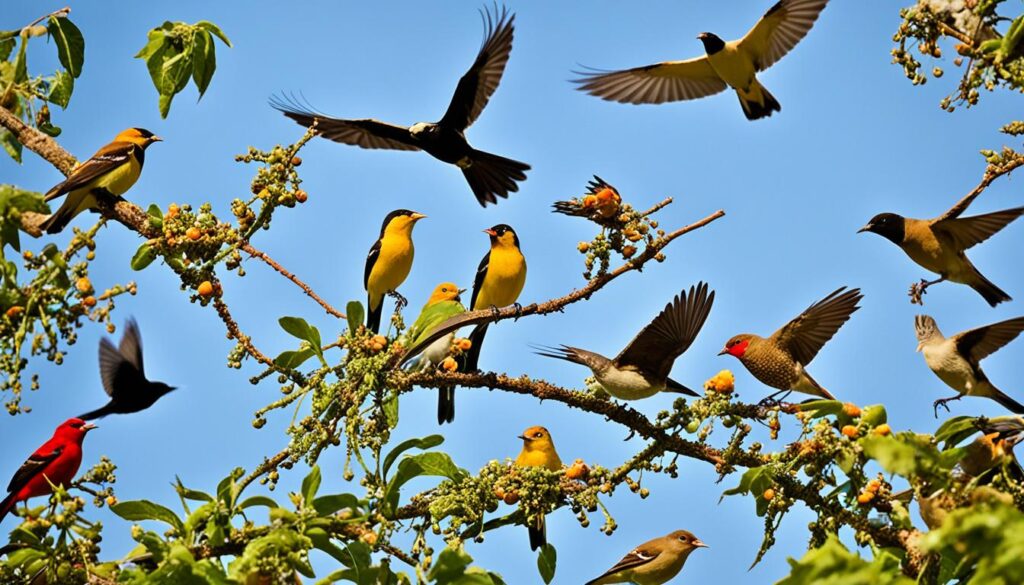 feeding birds