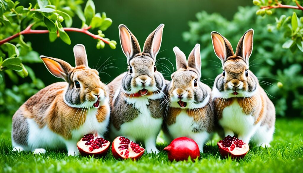 feeding pomegranates to rabbits