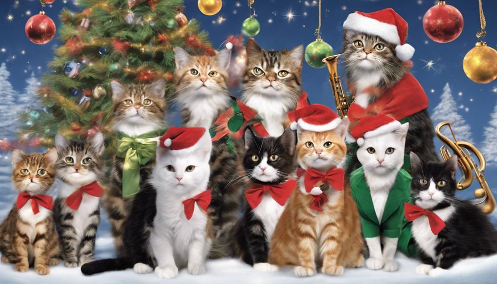 festive holiday tunes and feline names