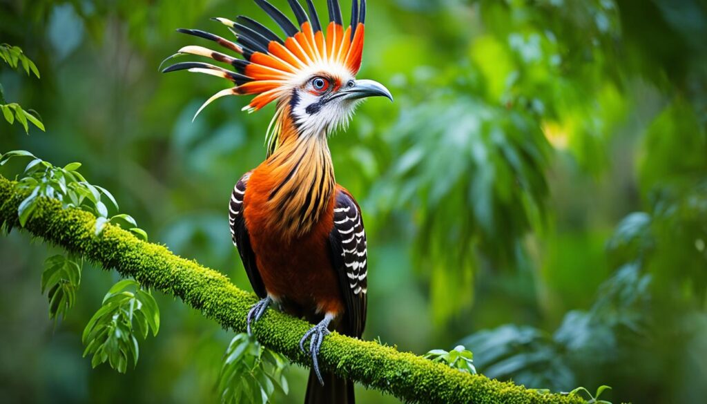 hoatzin bird in Amazon rainforest