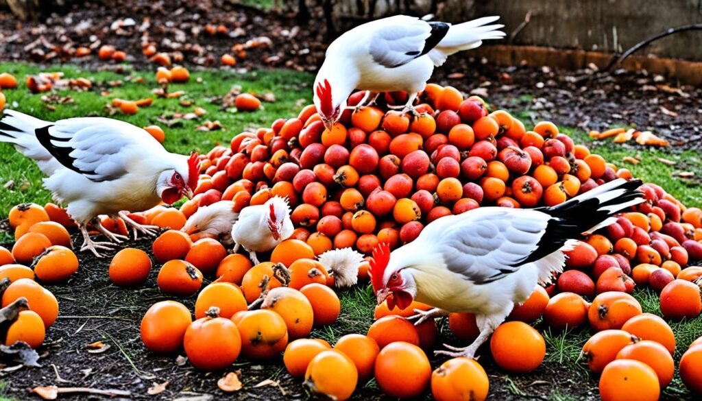 how to feed persimmons to chickens