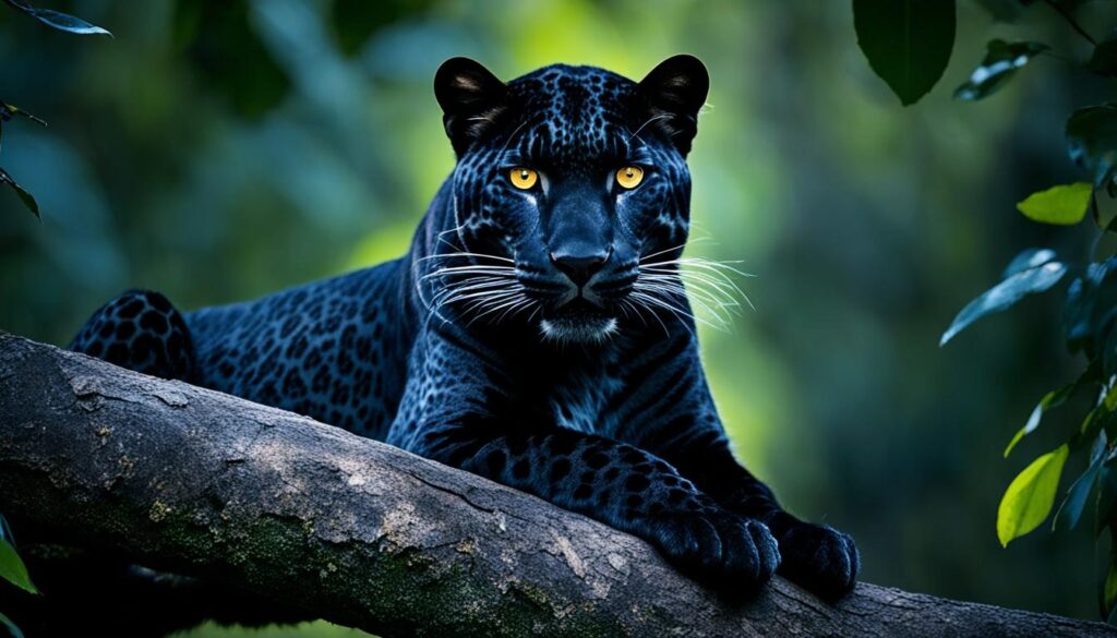 melanistic leopard melanistic leopard