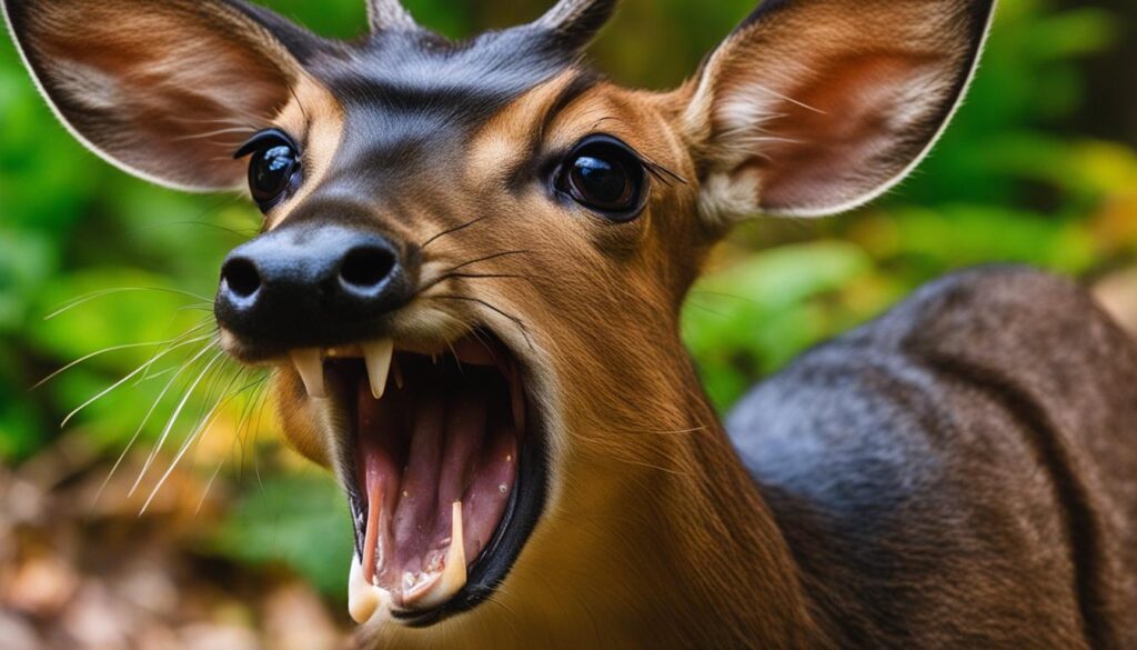 muntjac deer teeth vocalizations image