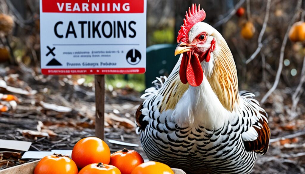 risks of feeding persimmons to chickens