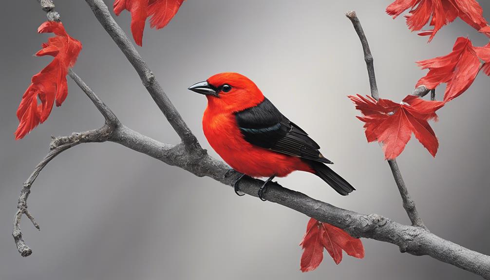 vibrant red bird species