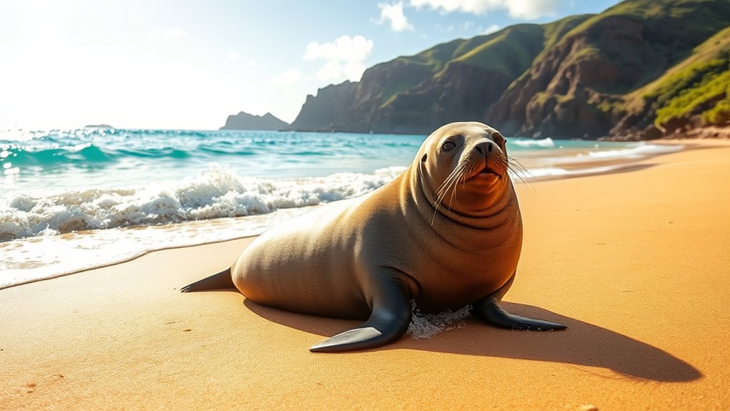 solitary hawaiian monk seals