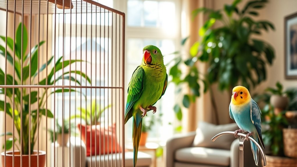 bird cage size and diet