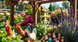 chicken themed outdoor garden decor
