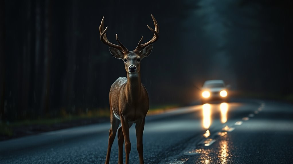 deer freeze headlights disorient