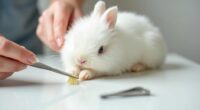 rabbit grooming fur brushing nail trimming