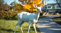 albino deer sighted suburban area