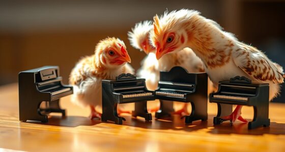 chickens learn piano skills