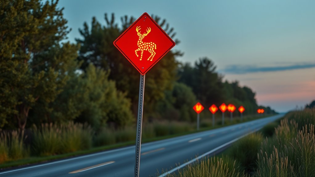 deer crossing safety signs