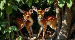 deer fawns mimic birds