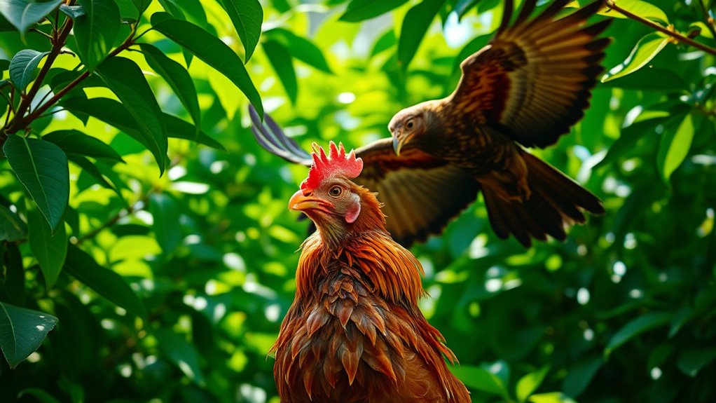 garden birds protect chickens