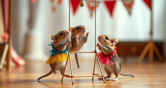 gerbils perform trapeze acts