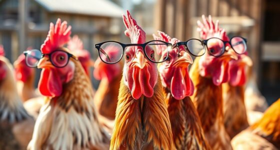 glasses wearing chickens surprise farmers