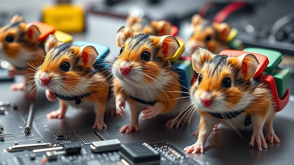 hamsters carry microchip backpacks