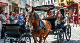 horse drawn uber charming tourists