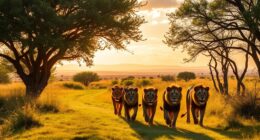 lions cross wildlife corridor