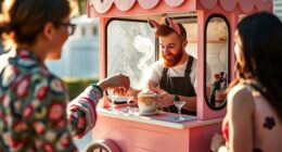 mini horse coffee pop up