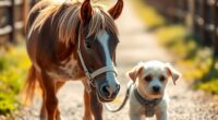 mini horse guides blind dog
