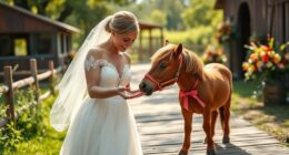 mini horse officiates wedding