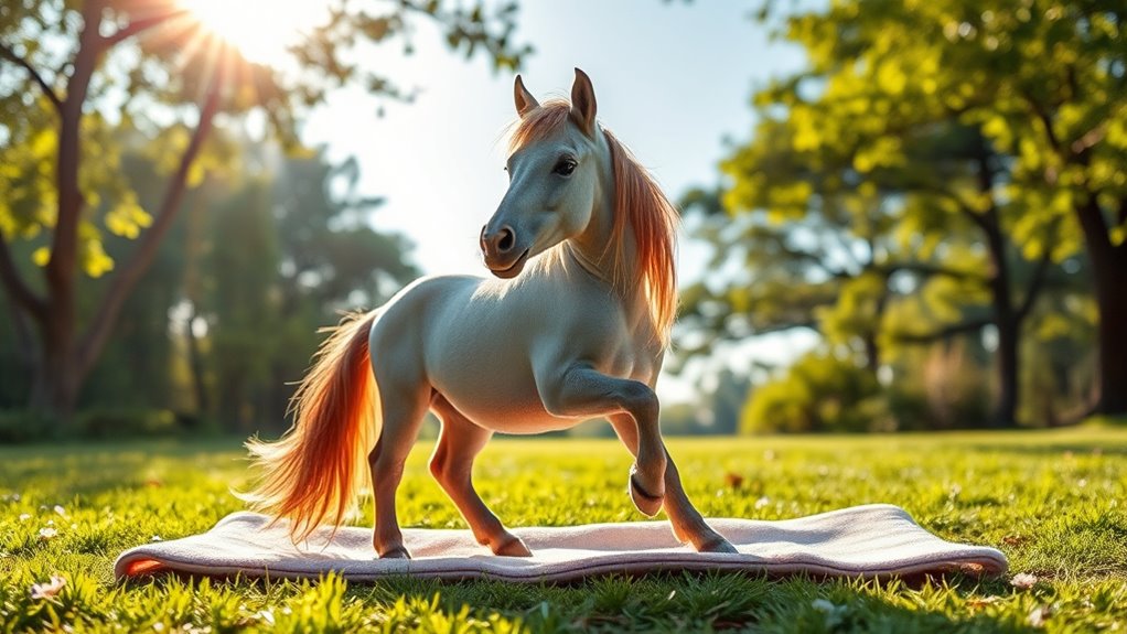 mini horse yoga promotes relaxation