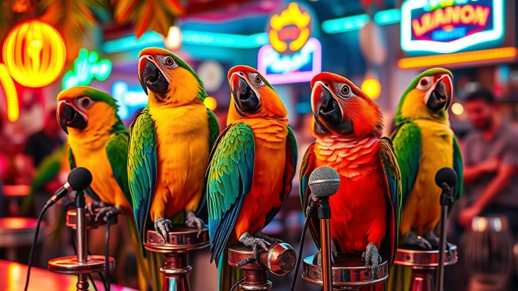 parrots sing 80s hits