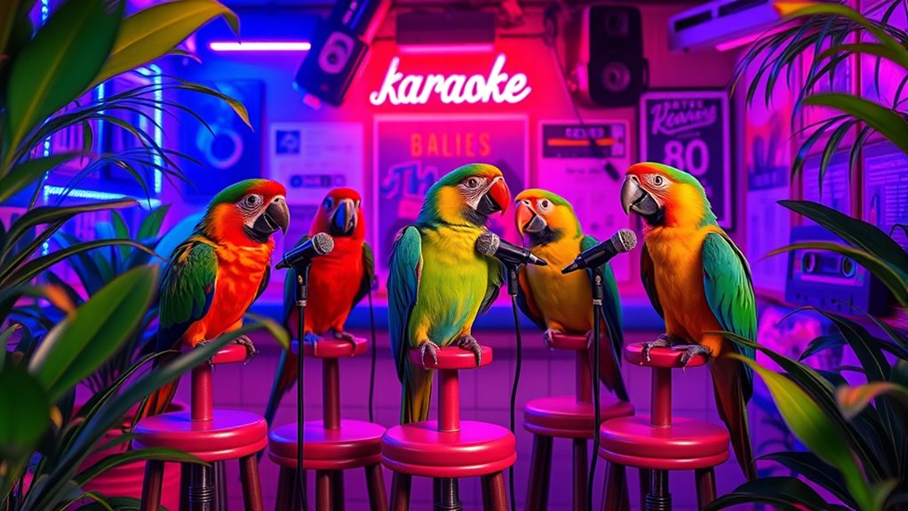 tropical birds mimicry night