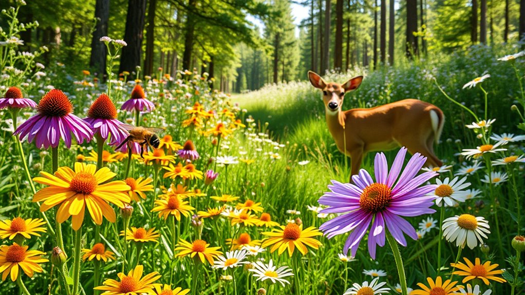 wildflower corridors support bees and deer
