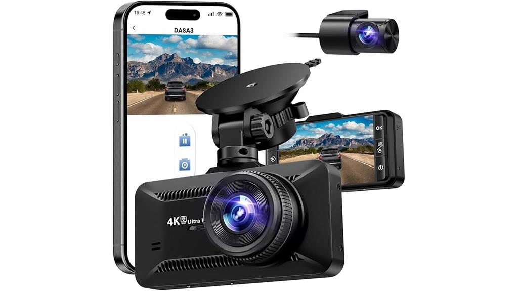 4k 1080p dual dash cam