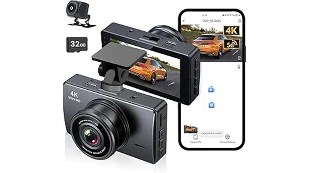 4k front rear dash cam
